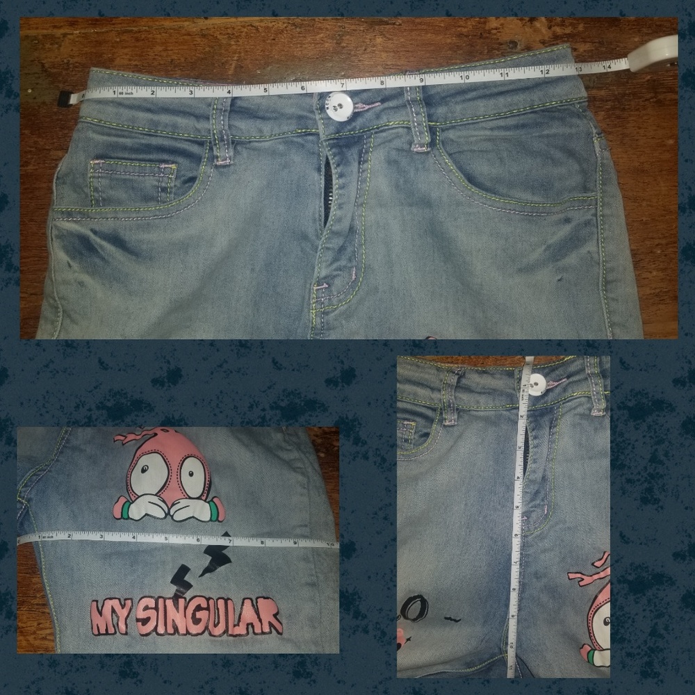 SOLD🌈 Asian MUGUOGUOMU Krazy kute KAWAII jeans - Picture 7 of 8